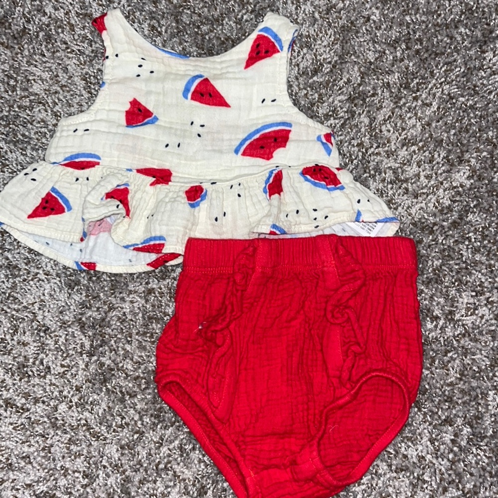 Cat & jack watermelon baby girl outfit 12M